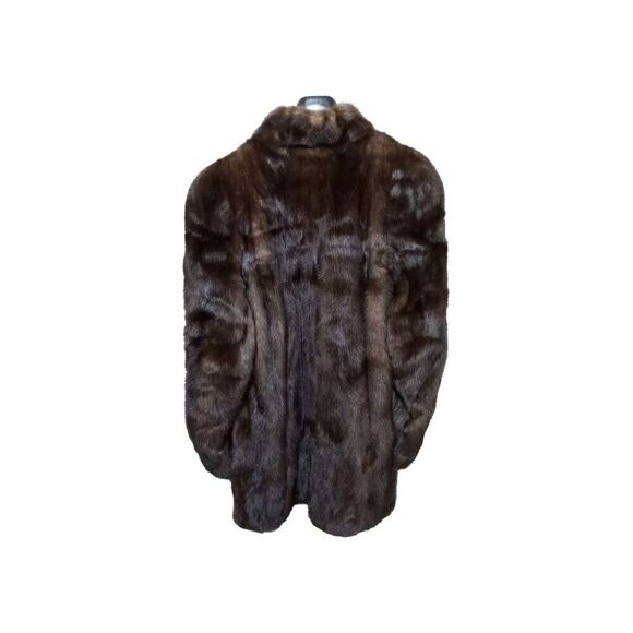 1989 VTG Palais Royal Mink Mahogandy %100 Acetate Fur Size 12 Brown Finland RARE - Picture 2 of 8